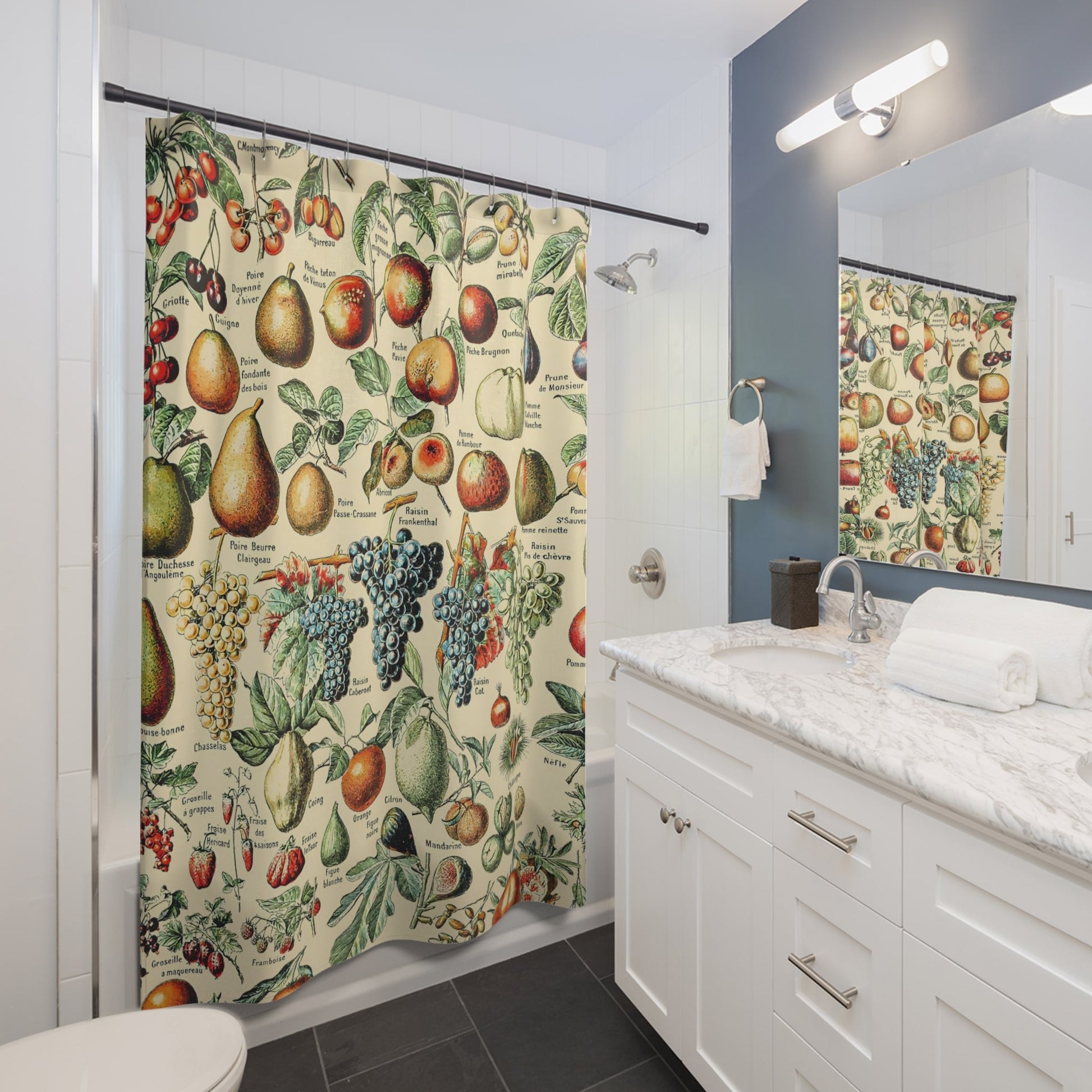 Fruit Diagram Shower Curtain Best Bathroom Decorating Ideas for Botanical Decor