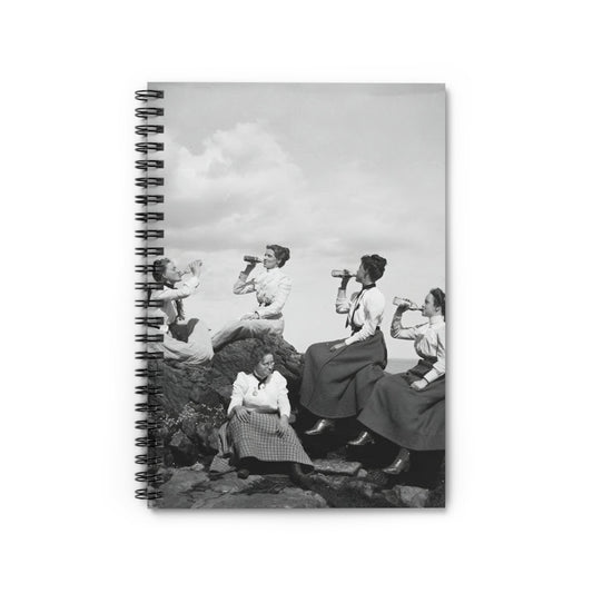Fun College Notebook with girls drinking beer cover, perfect for journaling and planning, showcasing fun college life illustrations.