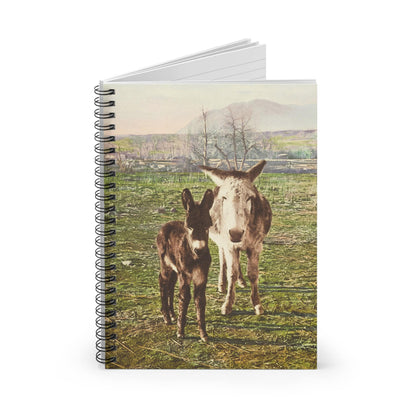 Funny Animal Spiral Notebook Standing up on White Desk