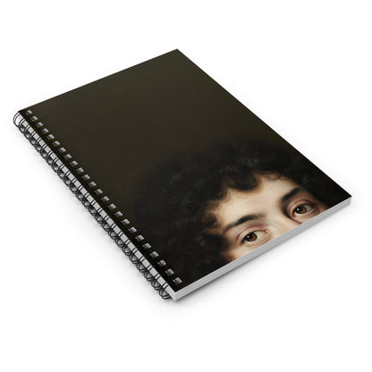 Funny Bathroom Spiral Notebook Laying Flat on White Surface