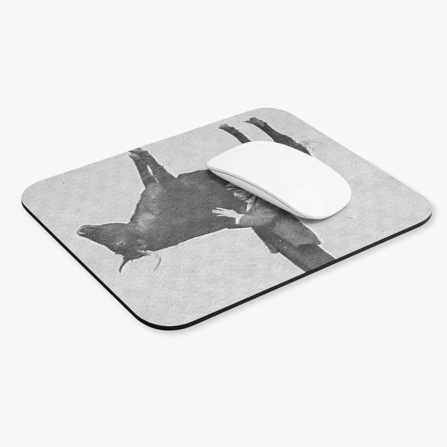 Funny Computer Desk Mouse Pad With White Mouse