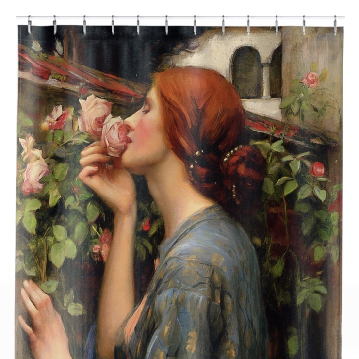 Garden Bliss Shower Curtain Close Up, Victorian Shower Curtains