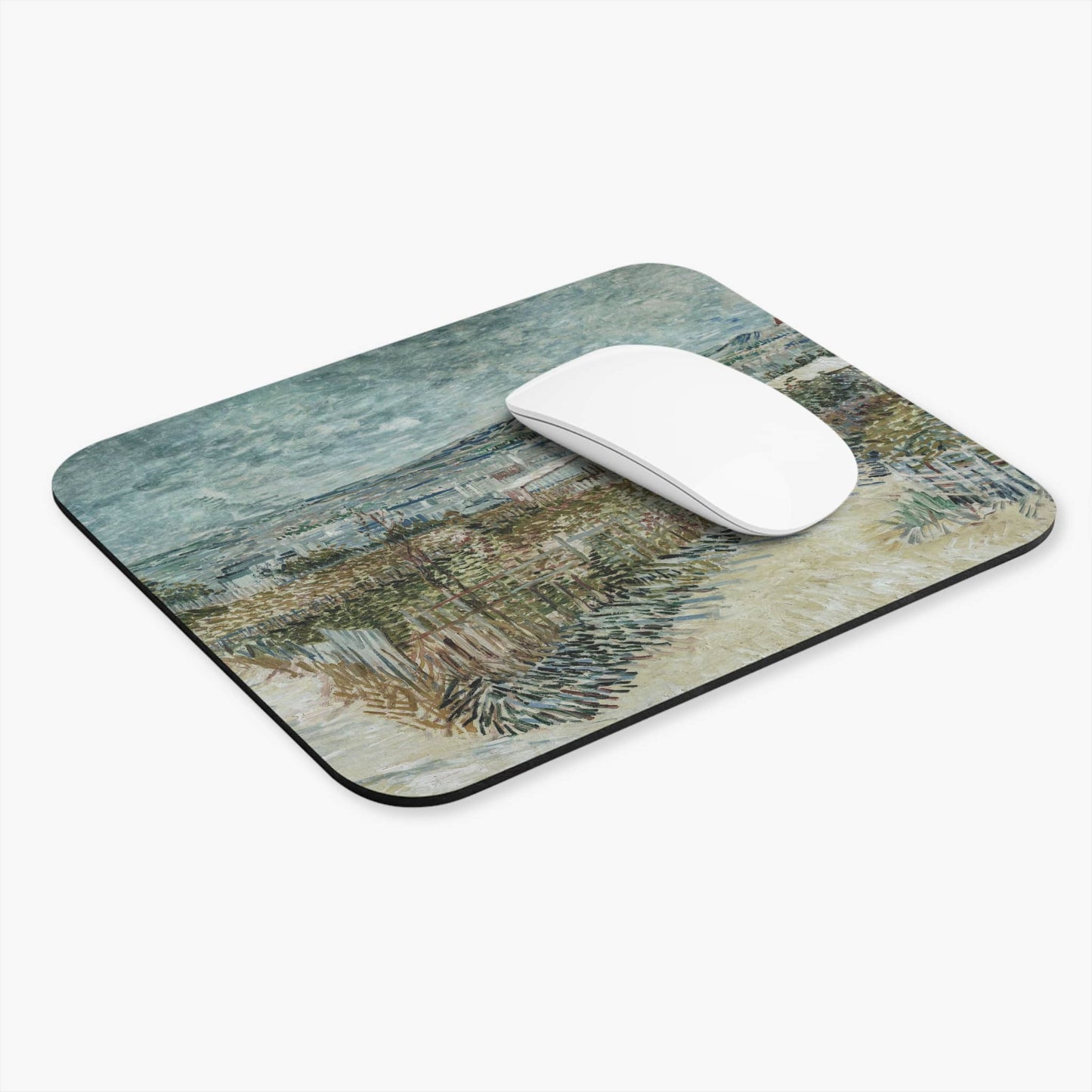 Garden Landscape Computer Desk Mouse Pad With White Mouse