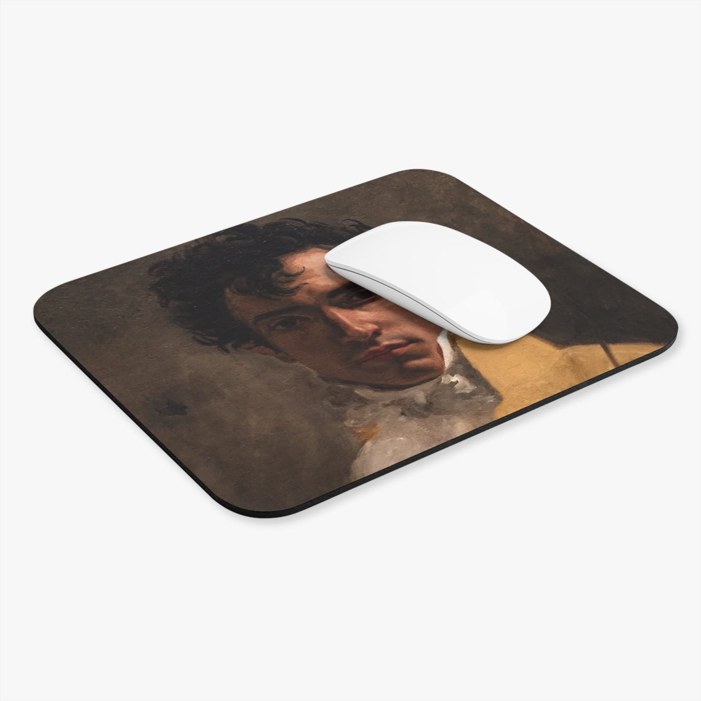 Gilded Age Heart Throb Computer Desk Mouse Pad With White Mouse