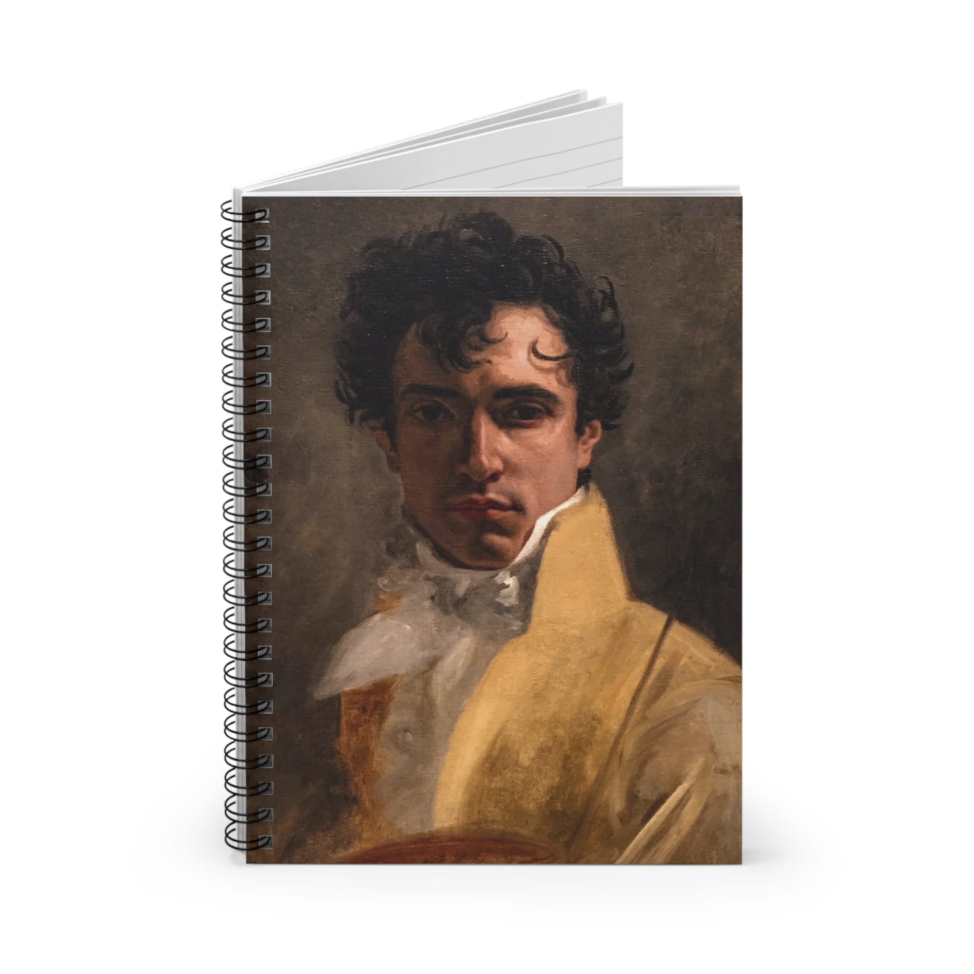 Gilded Age Heart Throb Spiral Notebook Standing up on White Desk