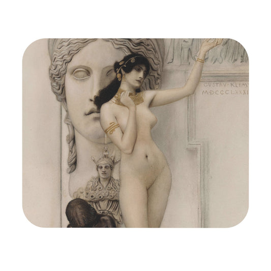 Gothic Mouse Pad showcasing female sculpture art, perfect for desk and office decor.