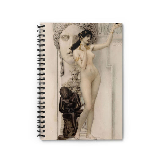 Gothic Notebook with Female Sculpture cover, perfect for journaling and planning, featuring a Gothic female sculpture.