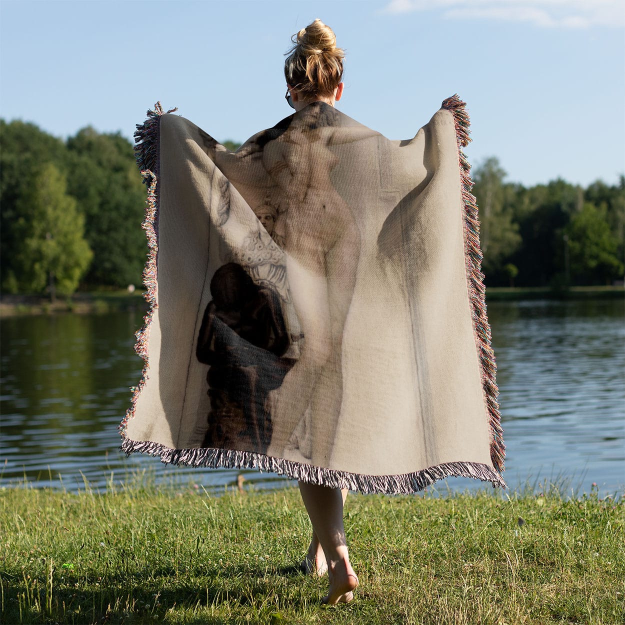 Gothic Held on a Woman's Back Outside