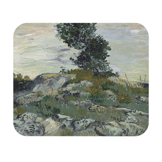Green Aesthetic Landscape Mouse Pad featuring a nature design, perfect for desk and office decor.