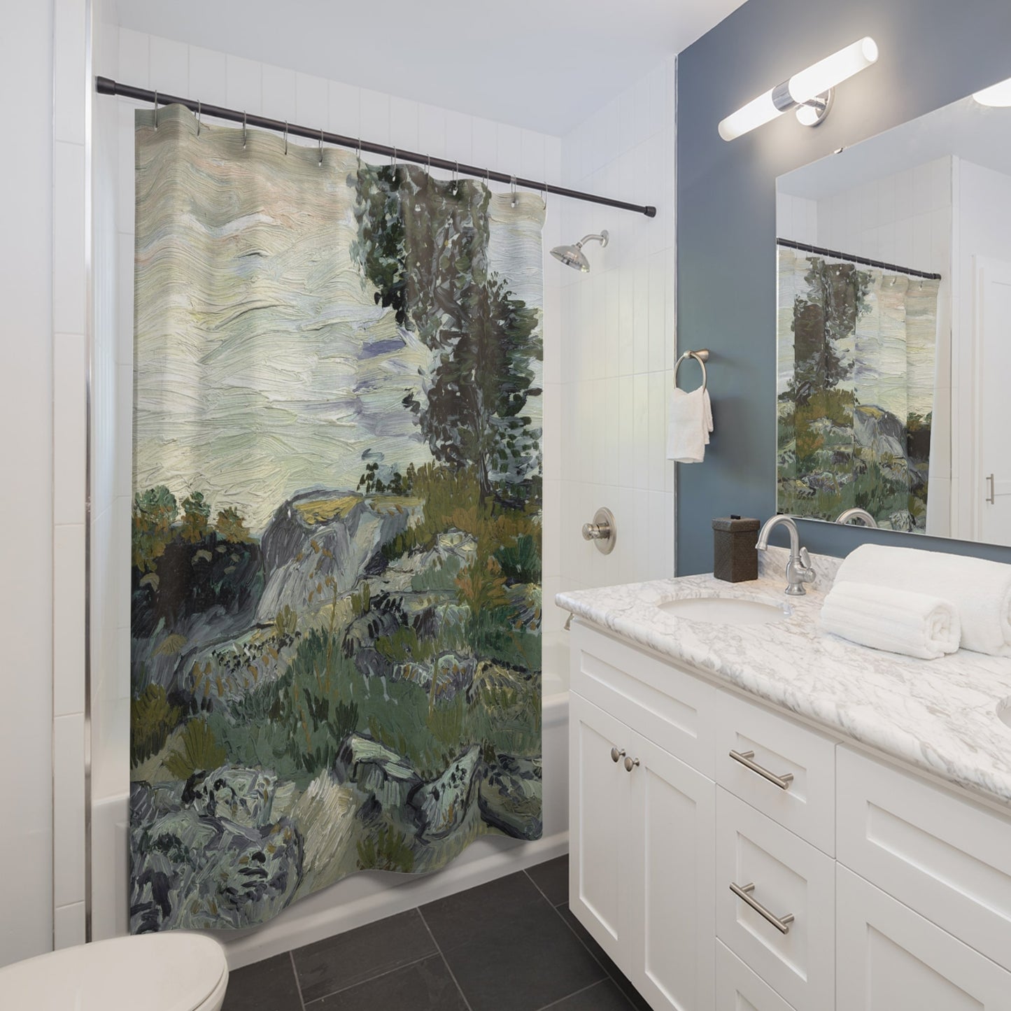 Green Aesthetic Landscape Shower Curtain Best Bathroom Decorating Ideas for Landscapes Decor