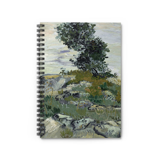 Green Aesthetic Landscape Notebook with Nature cover, perfect for journaling and planning, featuring serene green nature landscapes.