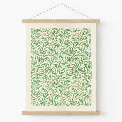 Interwoven Plants Art Print in Wood Hanger Frame on Wall