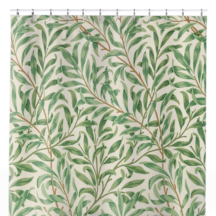 William Morris Shower Curtain | William Morris Willow Bough Forest newest Green Ivory | Vintage Style Bathroom Accessory | Antique Print Bath Decor