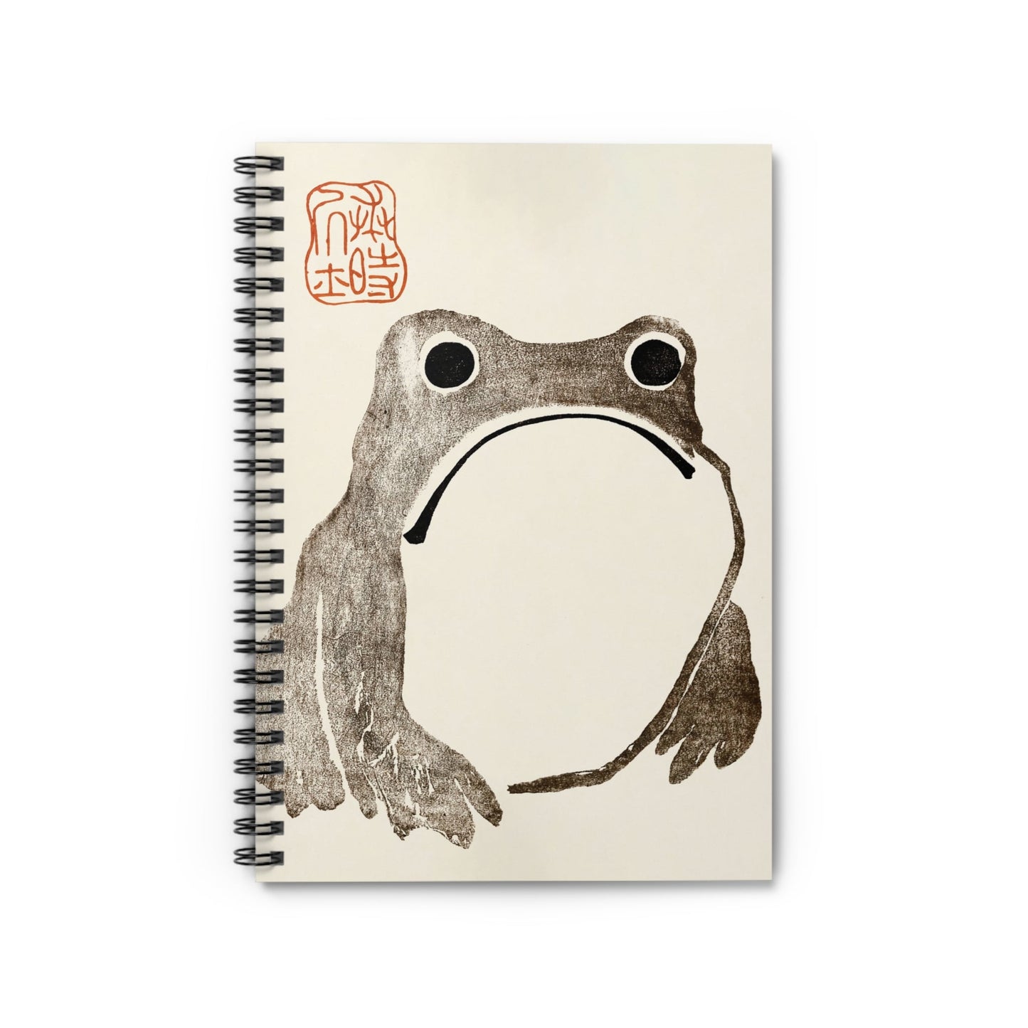 Grumpy Frog Notebook with sad frog cover, perfect for journaling and planning, featuring a humorous sad frog illustration.