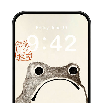 Grumpy Frog Phone Wallpaper Close Up