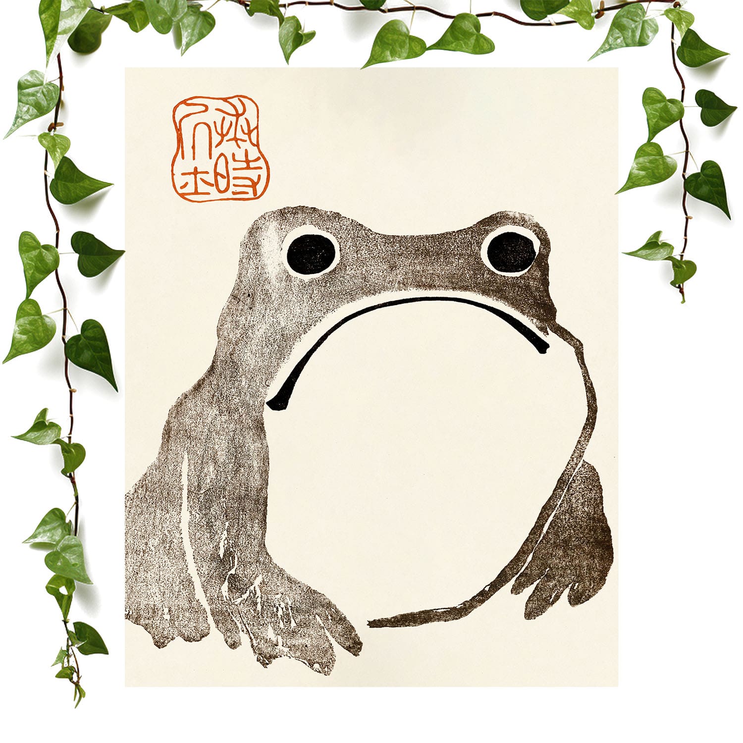 Grumpy Frog Wall Art Print
