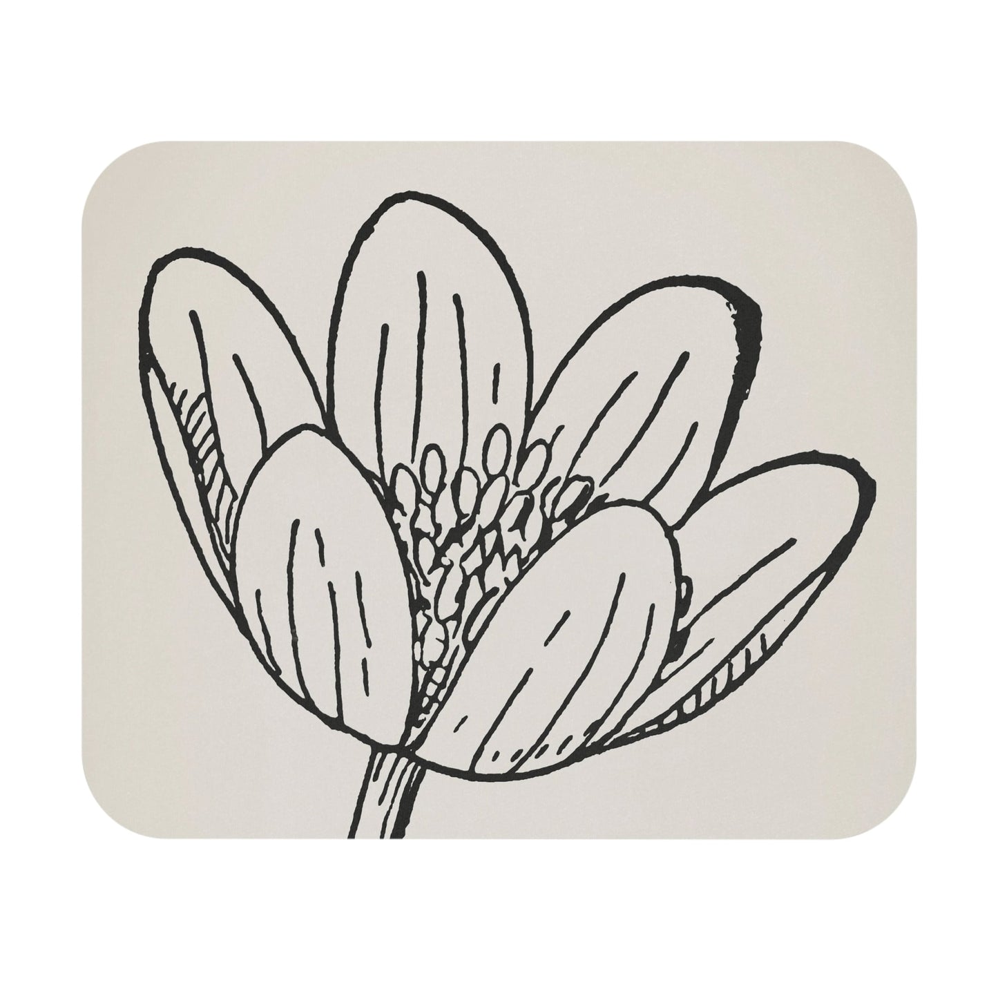 Minimalist Flower Mouse Pad with a happy design, adding vibrancy to desk and office decor.