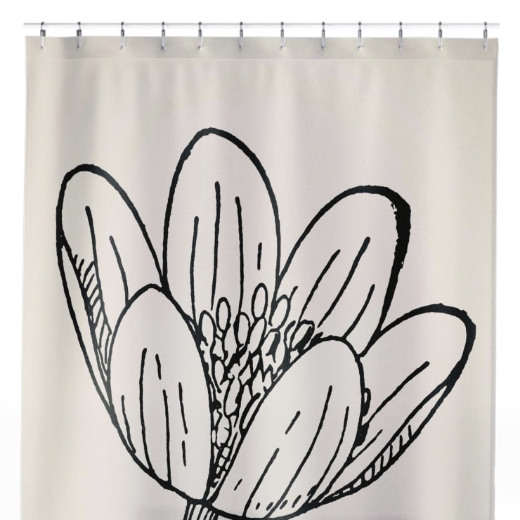 Happy Shower Curtain Close Up, Flowers Shower Curtains