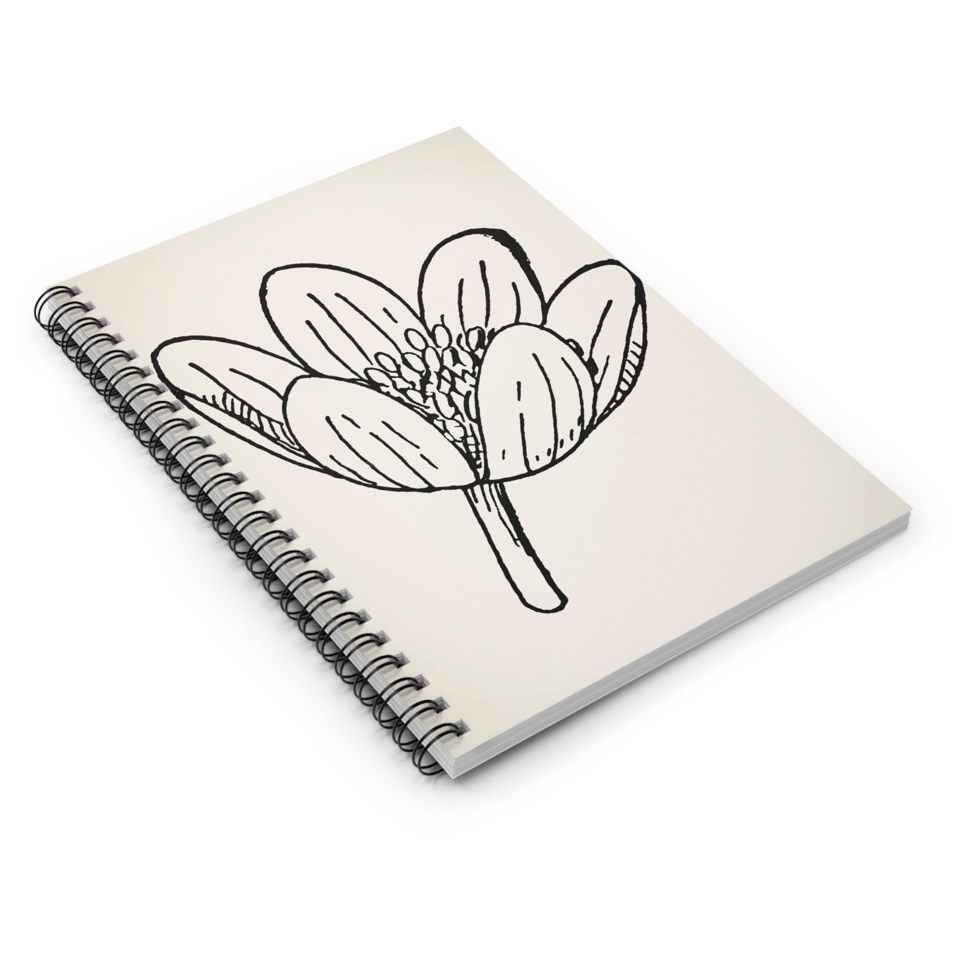 Happy Spiral Notebook Laying Flat on White Surface