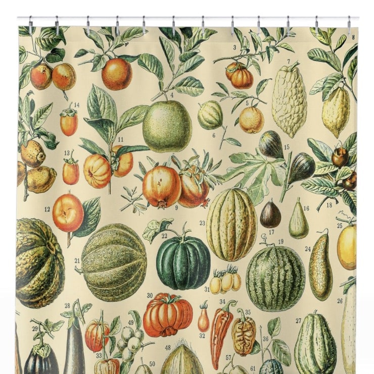 Harvest Shower Curtain Close Up, Botanical Shower Curtains