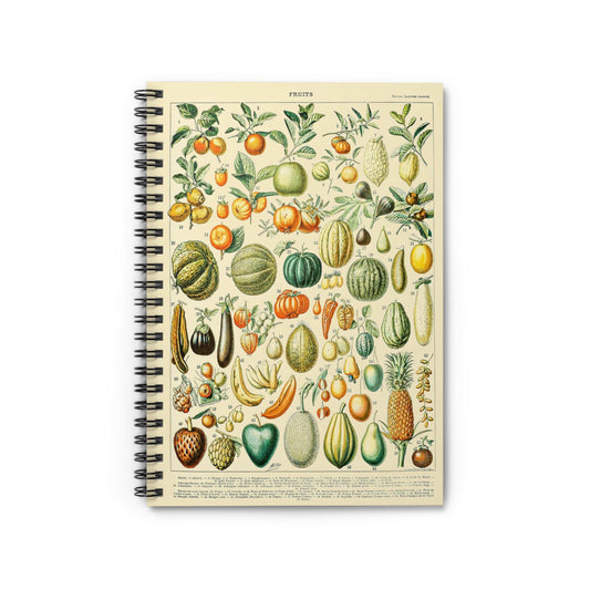 Harvest Notebook with Fruit Chart cover, ideal for journaling and planning, showcasing detailed fruit charts.