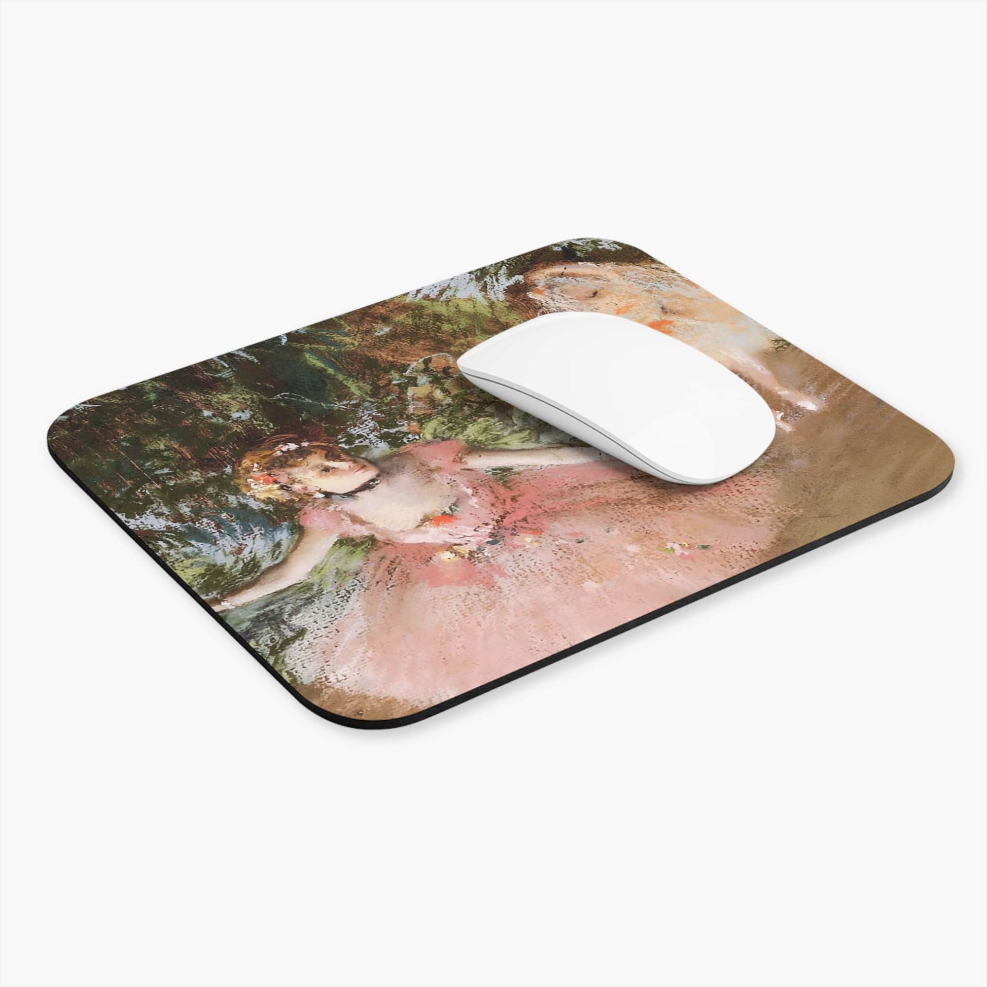 Impressionist Ballerina Computer Desk Mouse Pad With White Mouse