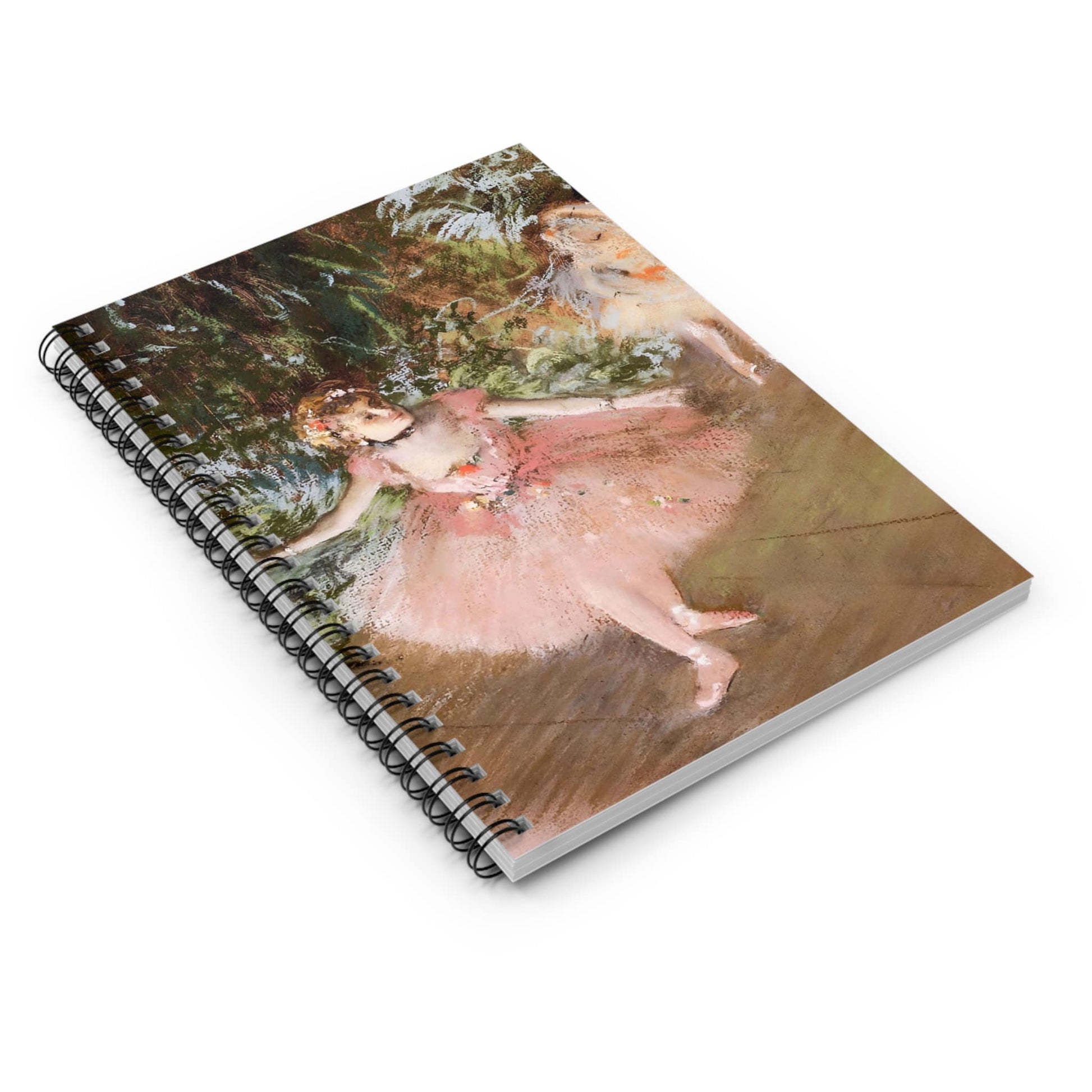 Impressionist Ballerina Spiral Notebook Laying Flat on White Surface