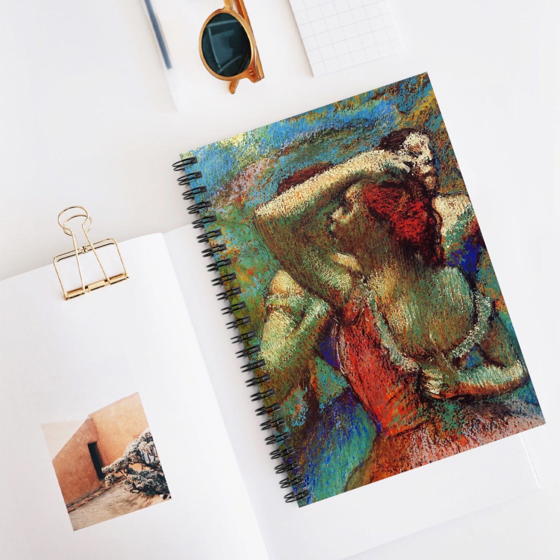 Impressionist Spiral Notebook Displayed on Desk