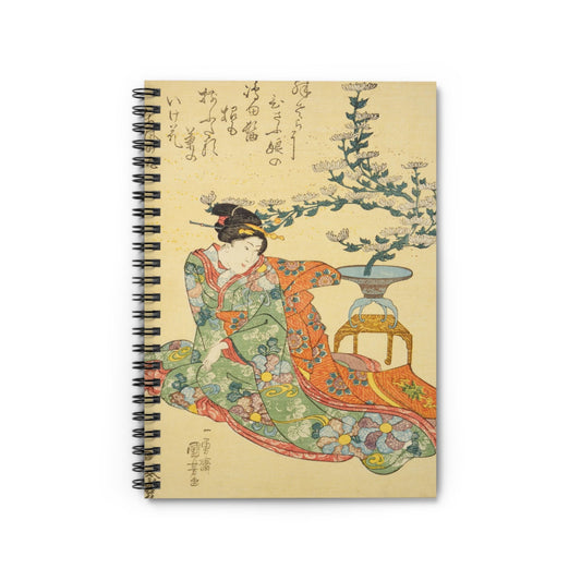 Japanese Aesthetic Notebook with Green and Yellow cover, ideal for journaling and planning, showcasing a green and yellow Japanese aesthetic.