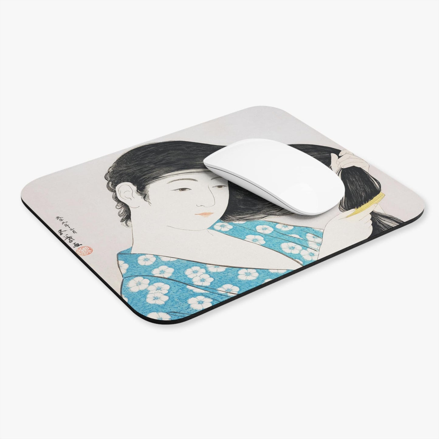 Japanese Computer Desk Mouse Pad With White Mouse