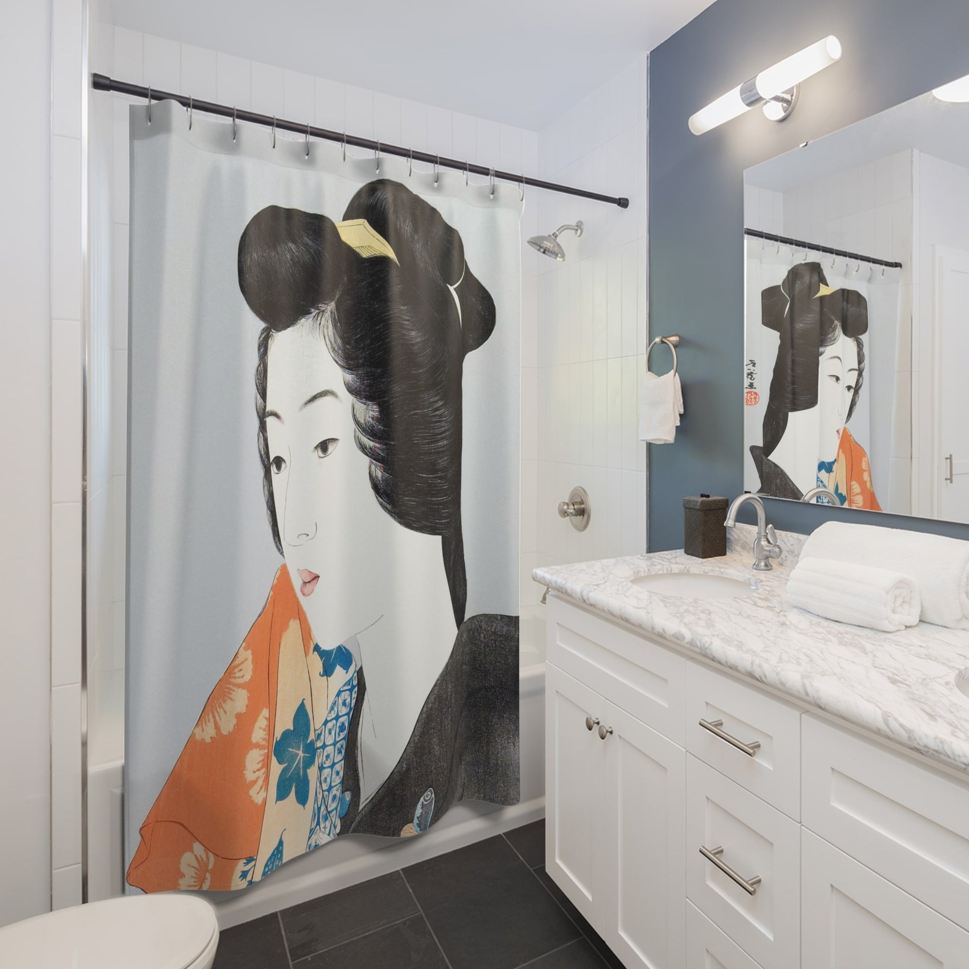Japanese Fashion Shower Curtain Best Bathroom Decorating Ideas for Japanese Decor