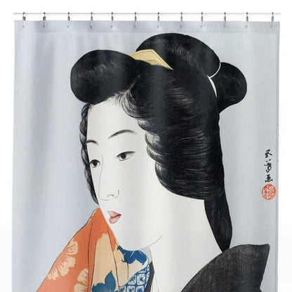 Japanese Fashion Shower Curtain Close Up, Japanese Shower Curtains