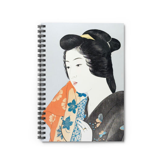 Japanese Fashion Notebook with Black Kimono cover, perfect for journaling and planning, featuring traditional Japanese fashion in a black kimono.