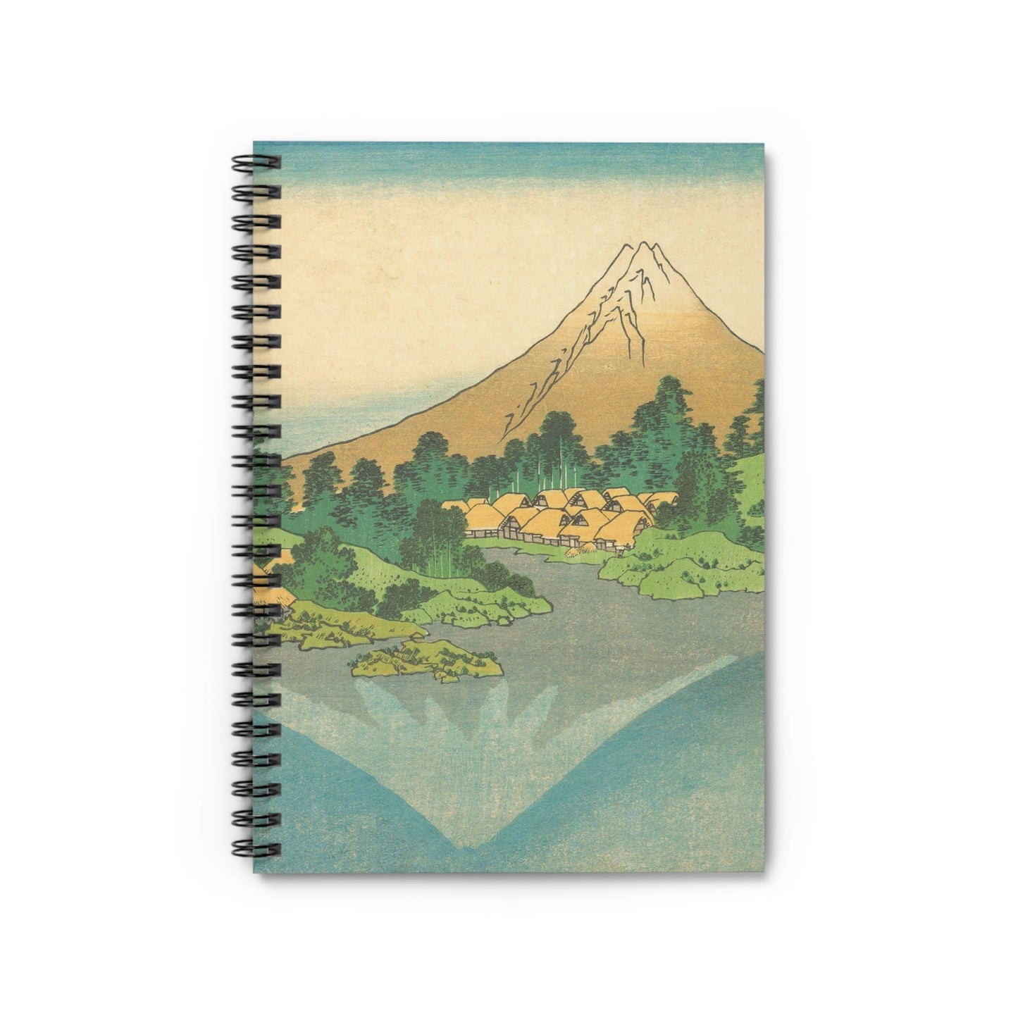 Mount Fuji Reflection Notebook with Japanese cover, great for journaling and planning, highlighting the serene reflection of Mount Fuji.