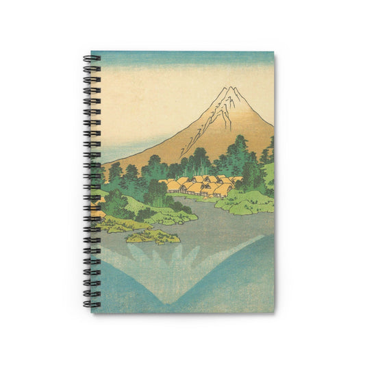 Mount Fuji Reflection Notebook with Japanese cover, great for journaling and planning, highlighting the serene reflection of Mount Fuji.