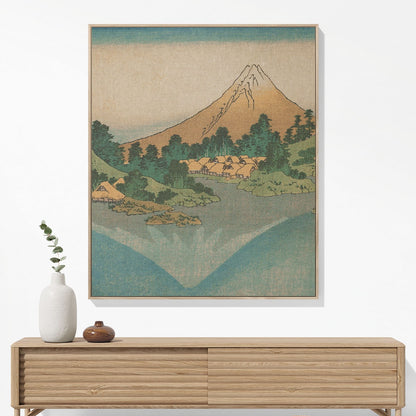 Japanese Mountain Woven Blanket Hanging on a Wall as Framed Wall Art