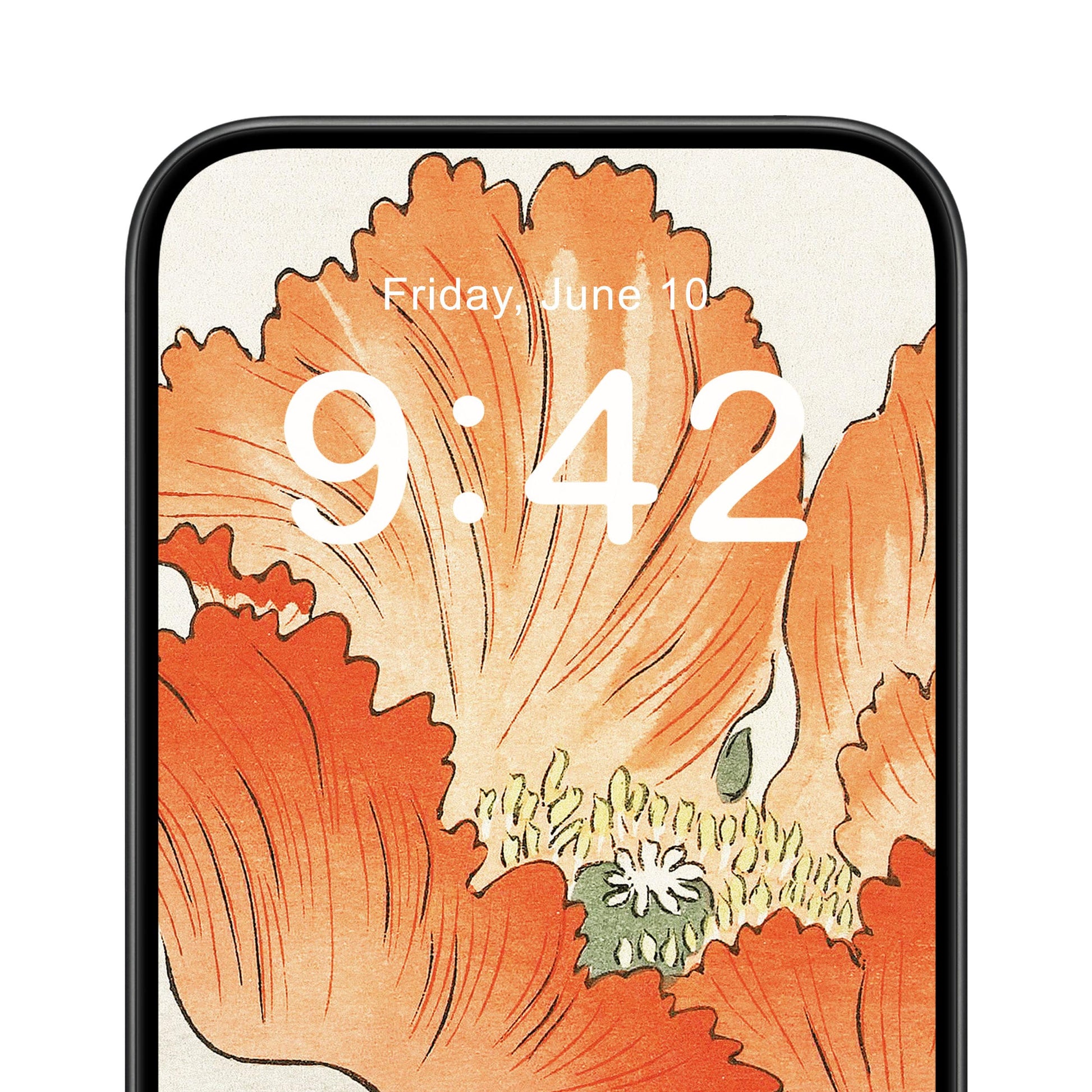 Japanese Orange Flower Phone Wallpaper Close Up