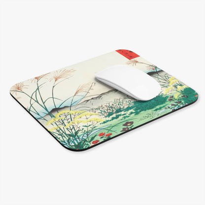 Japanese Spring Landscape Computer Desk Mouse Pad With White Mouse