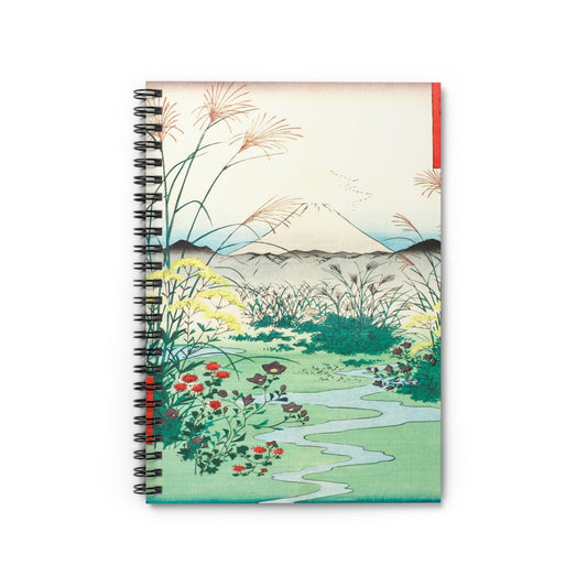 Japanese Spring Landscape Notebook with Mountains cover, ideal for journaling and planning, showcasing serene Japanese mountain landscapes.