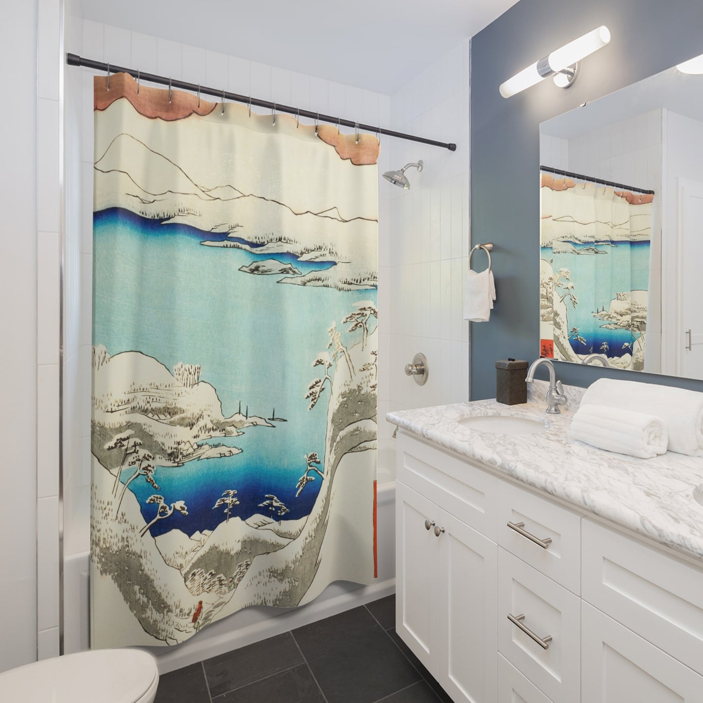 Japanese Winter Shower Curtain Best Bathroom Decorating Ideas for Japanese Decor