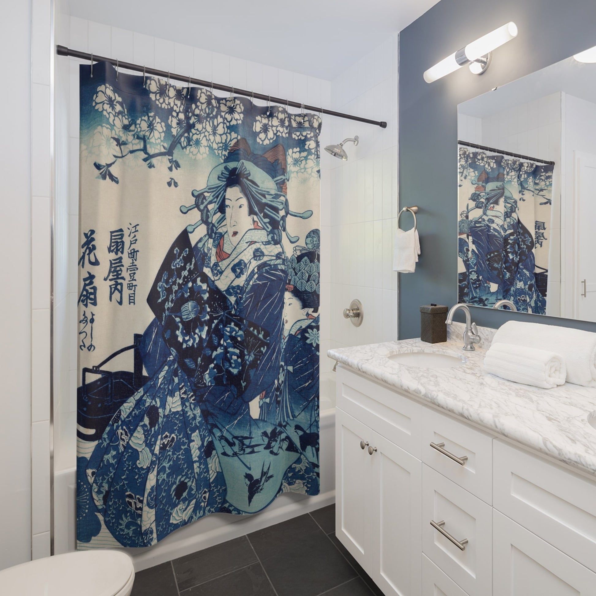 Japanese Woman Shower Curtain Best Bathroom Decorating Ideas for Japanese Decor
