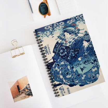 Japanese Woman Spiral Notebook Displayed on Desk