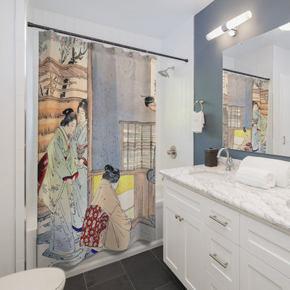 Japanese Women Working Shower Curtain Best Bathroom Decorating Ideas for Japanese Decor