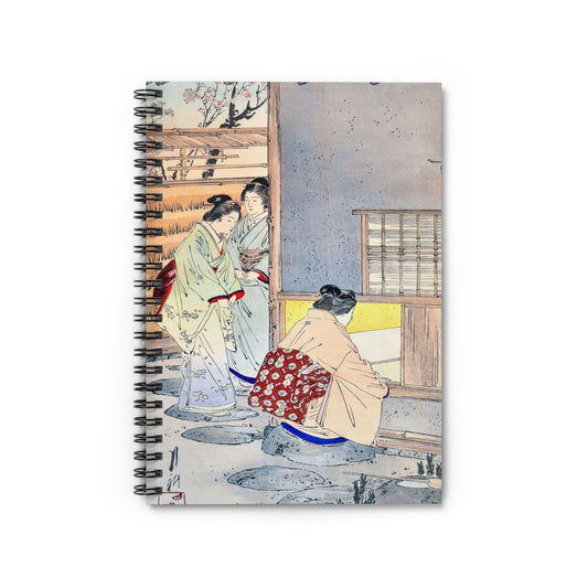 Japanese Women Notebook with Tea Gathering cover, ideal for journaling and planning, showcasing a tea gathering with Japanese women.