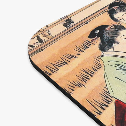 Japanese Women Working Vintage Mouse Pad Design Close Up