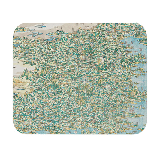 Woodblock Mouse Pad with map of China art, desk and office decor showcasing traditional woodblock map designs.