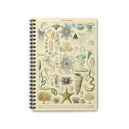 Jelly Fish Notebook with Sea Life Painting cover, perfect for journaling and planning, featuring a detailed jellyfish painting.