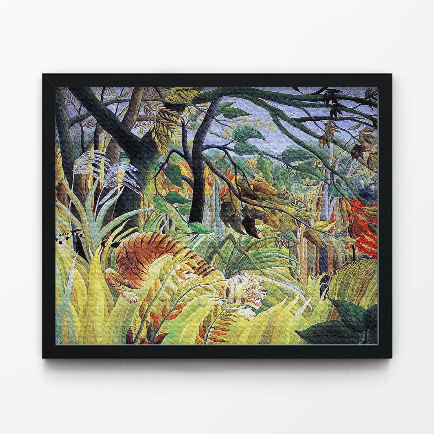 Jungle Landscape Art Print in Black Picture Frame