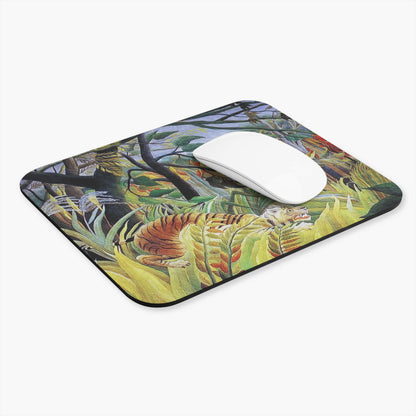 Jungle Landscape Computer Desk Mouse Pad With White Mouse