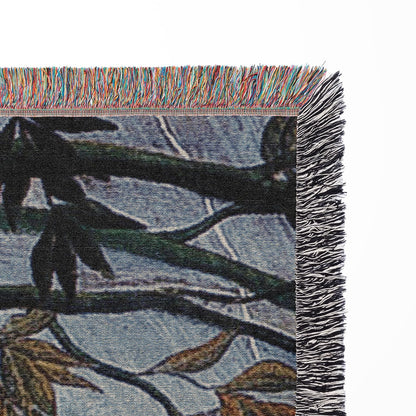 Jungle Landscape Woven Blanket Close Up